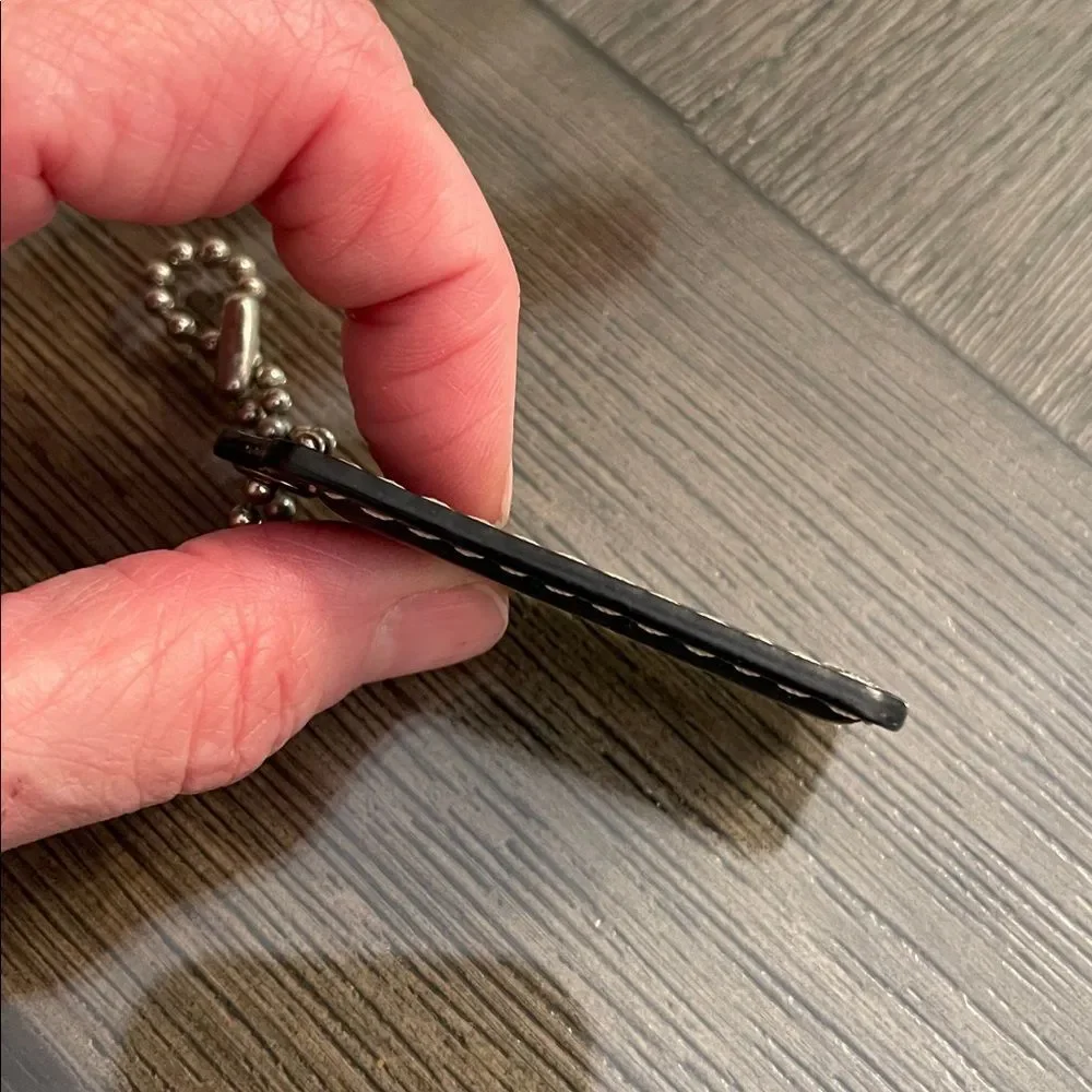 Coach Black Leather Hangtag - Key Chain